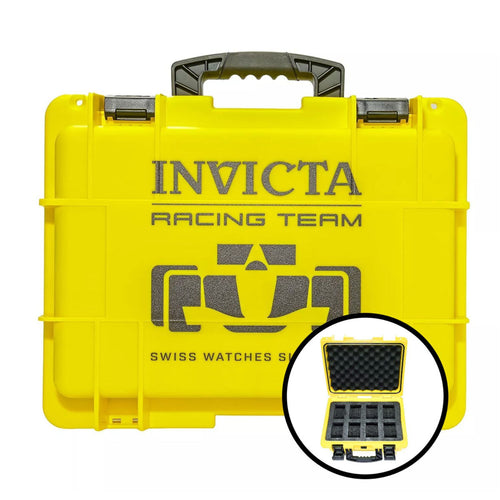 CAJA DE IMPACTO Aviatorinvictaco RACING TEAM PARA 8 RELOJES - AMARILLA