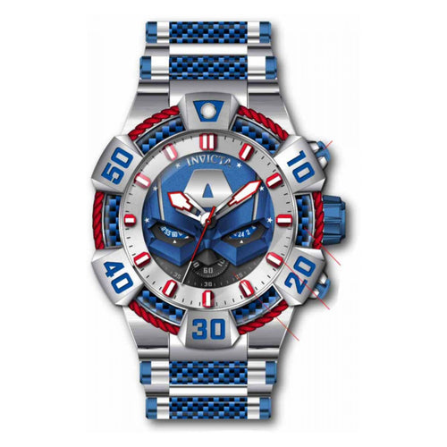 RELOJ CAPITÁN AMÉRICA PARA HOMBRE Aviatorinvictaco MARVEL 38367 - AZUL, PLATA, ROJO, NEGRO