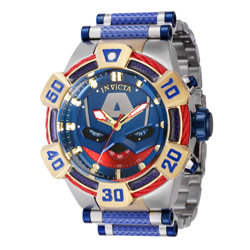 RELOJ CAPITÁN AMÉRICA PARA HOMBRE Aviatorinvictaco MARVEL 38385 - AZUL, PLATA, ROJO, NEGRO